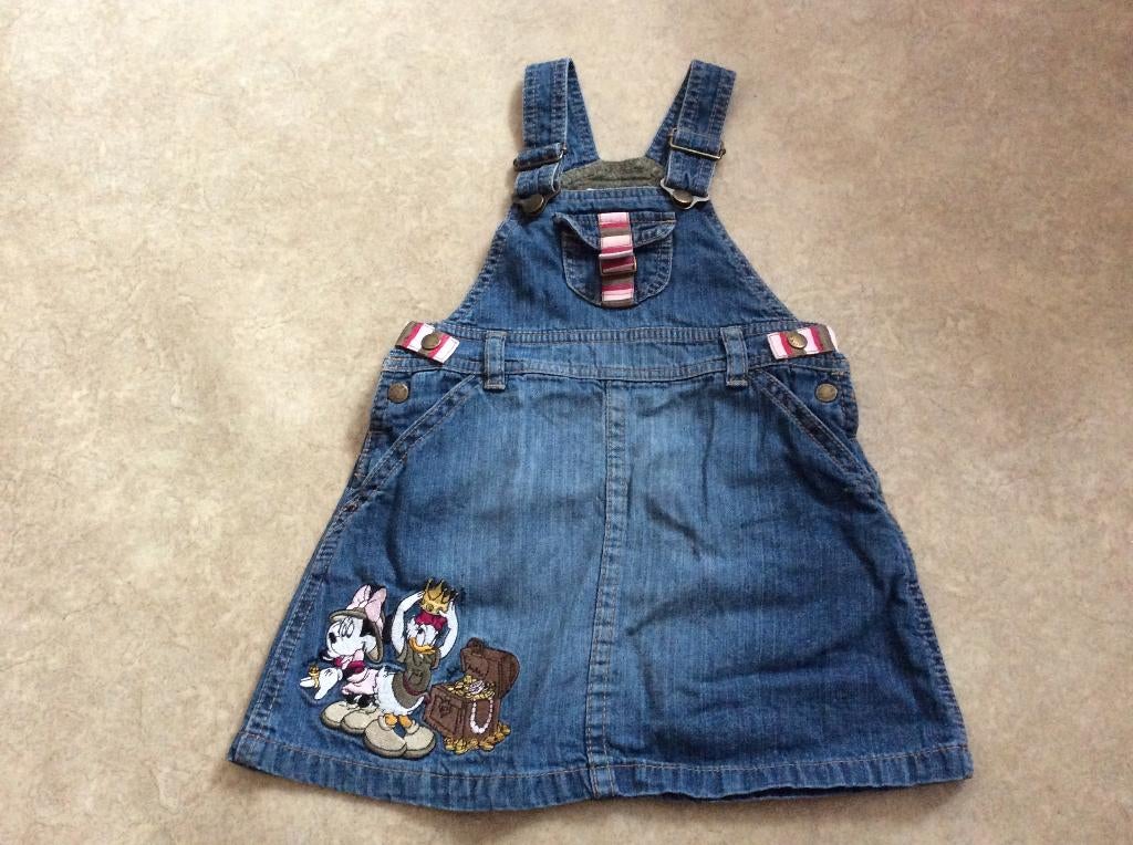 Kinder Denim salopettejurk H&M disney Minnie mouse maat 80, Meisje, Jurkje of Rokje, H&M, Ophalen of Verzenden