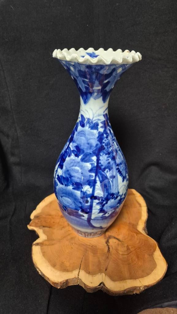 Antieke Japanse Arita Vaas – Blauw-Wit – 18e Eeuw – Zandvoet, Ophalen of Verzenden