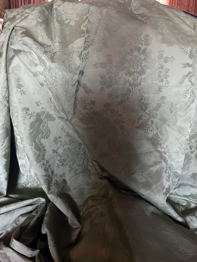 Engelse Antieke Gordijnen & Stof - Groen, Diverse Maten, Ophalen of Verzenden, Gebruikt, Groen, 200 cm of meer