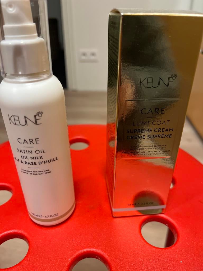 KEUNE CARE Satin Oil Milk en Supreme Cream, Ophalen of Verzenden, Nieuw, Haarverzorger of -hersteller