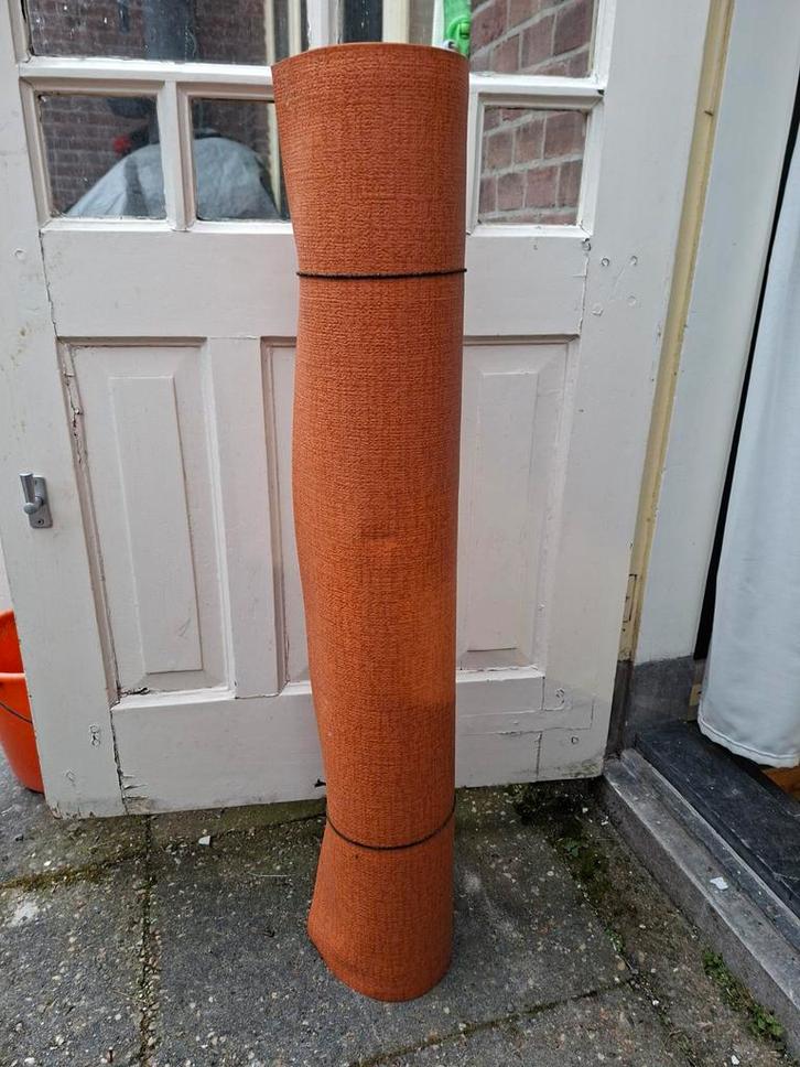 Vintage Schuim-vinylbehang Jaren '70 - Oranje met Reliëf, Huis en Inrichting, Stoffering | Behang, Oranje, minder dan 10 m², Ophalen of Verzenden