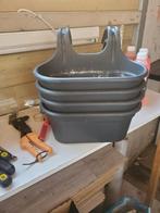 Set van 4 donkergrijze balkon bloembakken, Tuin en Terras, Ophalen, Kunststof, Gebruikt, Minder dan 30 cm