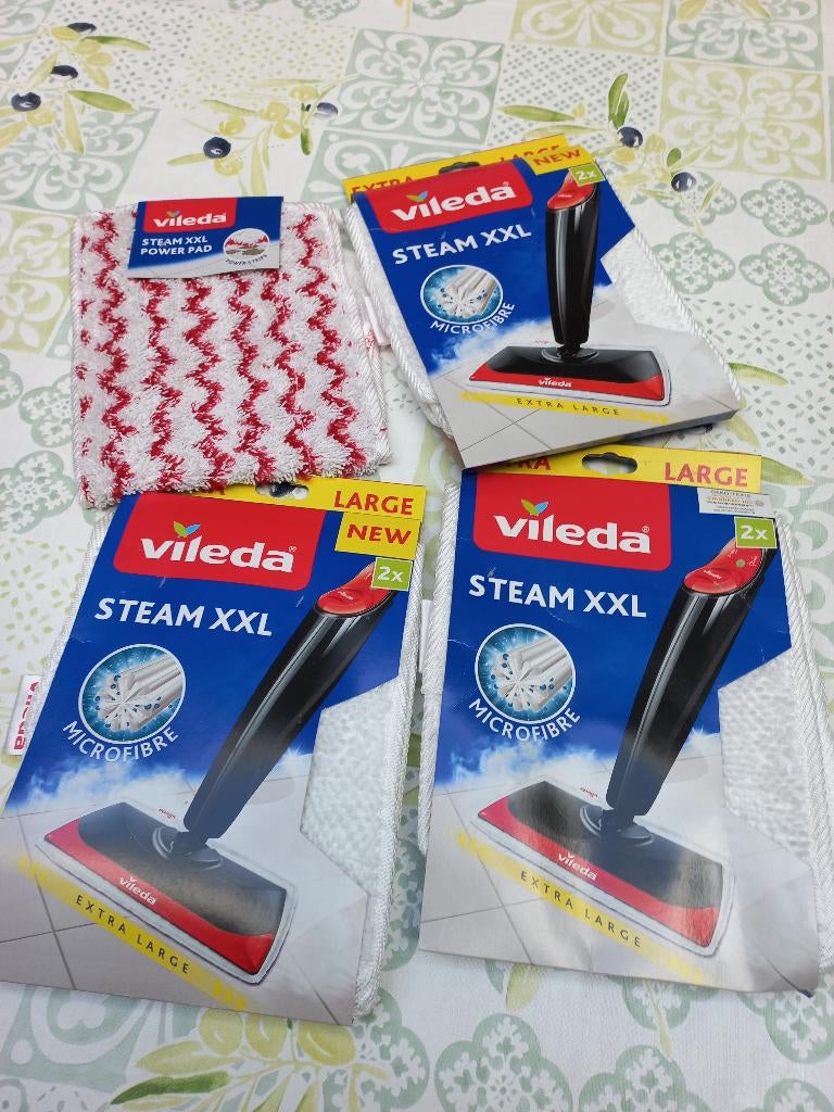 3 keer 2  Microvezel pads voor Vileda XXL Stoomreiniger, Ophalen, Nieuw, Stoomreiniger