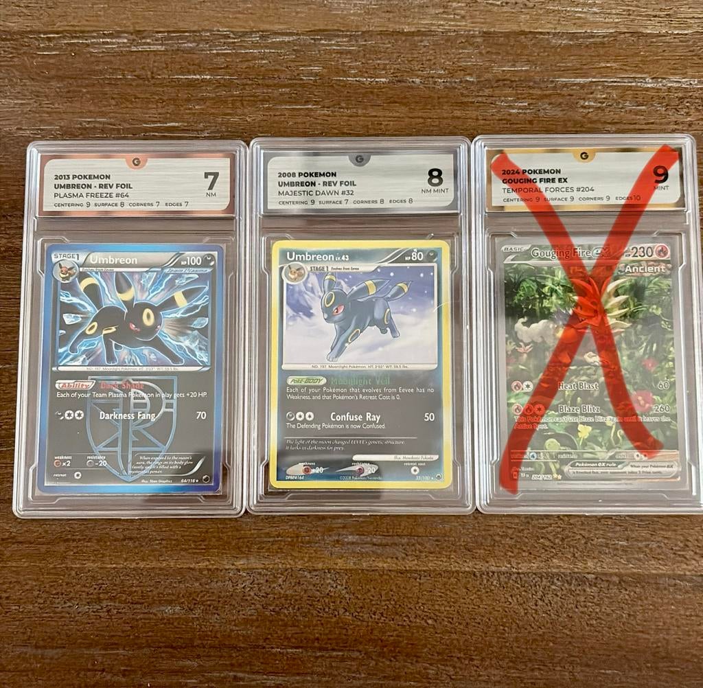 Pokemon Slabs - Umbreon, Ophalen of Verzenden, Zo goed als nieuw, Losse kaart, Foil