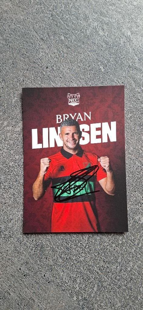Spelerskaart met handtekening; Bryan Linssen # NEC 25/26, Verzamelen, Ophalen of Verzenden, Nieuw, Overige binnenlandse clubs