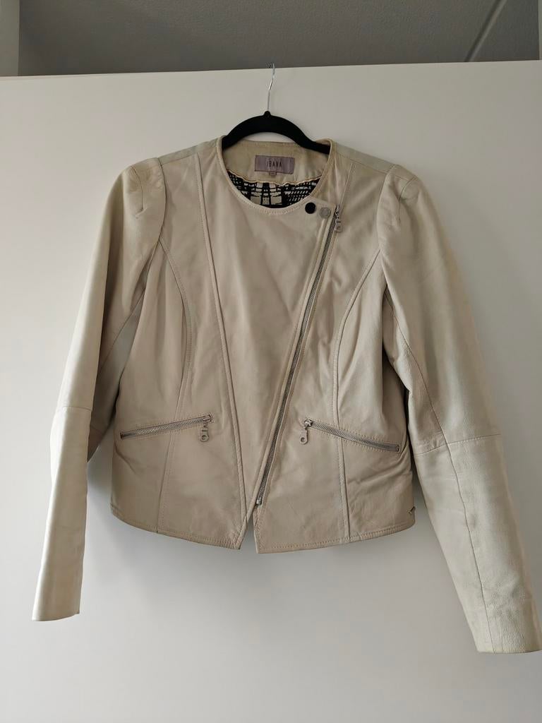 Mintgroen leren jasje Ibana maat 42, Ophalen of Verzenden, Zo goed als nieuw, Maat 38/40 (M), Groen