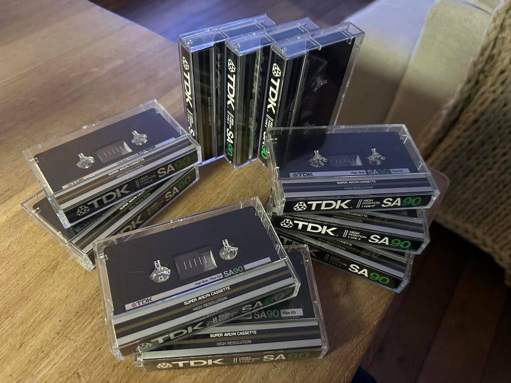 10 stuks TDK SA90 cassettebandjes (1), Ophalen of Verzenden, Zo goed als nieuw, Overige genres, 2 t/m 25 bandjes