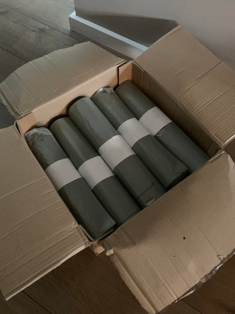 5 rollen 1000 liter afvalzakken knapzakken container vuilnis, Ophalen of Verzenden, Nieuw