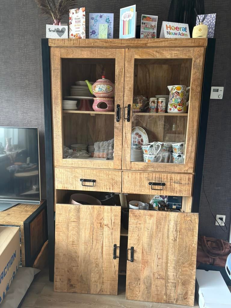 Buffetkast Mangohout, Huis en Inrichting, Kasten | Buffetkasten, Zo goed als nieuw, 200 cm of meer, 100 tot 150 cm, 25 tot 50 cm