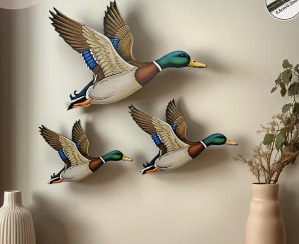 Muurdecoratie vliegende Eenden 3 stuks, Ophalen of Verzenden, Nieuw