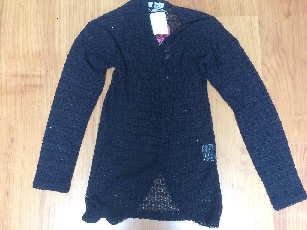 PERSIVAL mooi NIEUW donkerblauw gehaakt vestje met paileltje, Kinderen en Baby's, Persival, Meisje, Trui of Vest, Nieuw