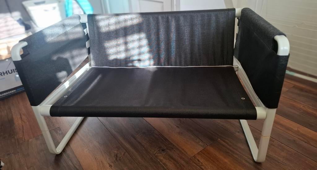 Ikea bankje, zwart met wit frame, Huis en Inrichting, Ophalen, Gebruikt, Minder dan 75 cm, Tweepersoons