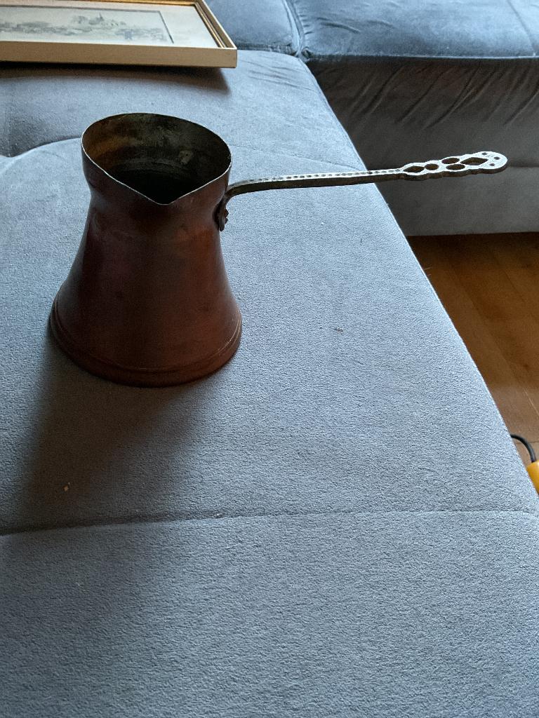 Oude koperen koffie pot, Ophalen of Verzenden, Koper