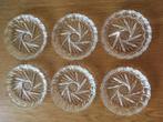 6 onbeschadigde Boheems kristallen onderzetters met ster, Ophalen of Verzenden