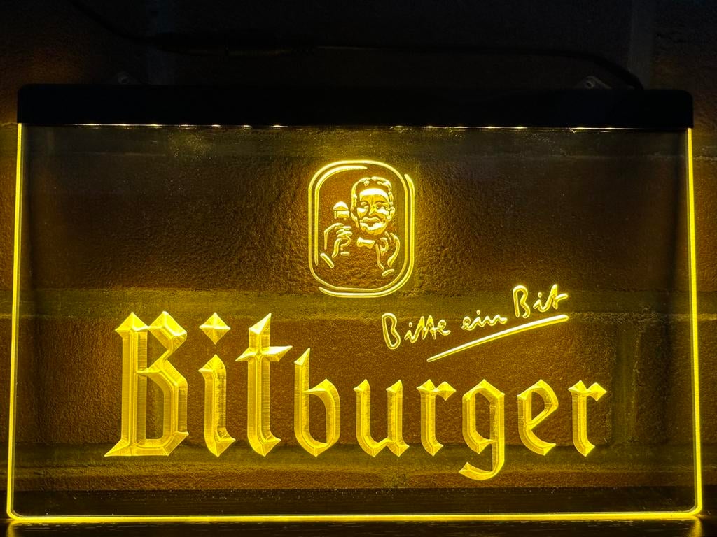 Led lichtbord BITBURGER 3d neon look, Verzamelen, Merken en Reclamevoorwerpen, Ophalen of Verzenden, Nieuw, Lichtbak of (neon) lamp