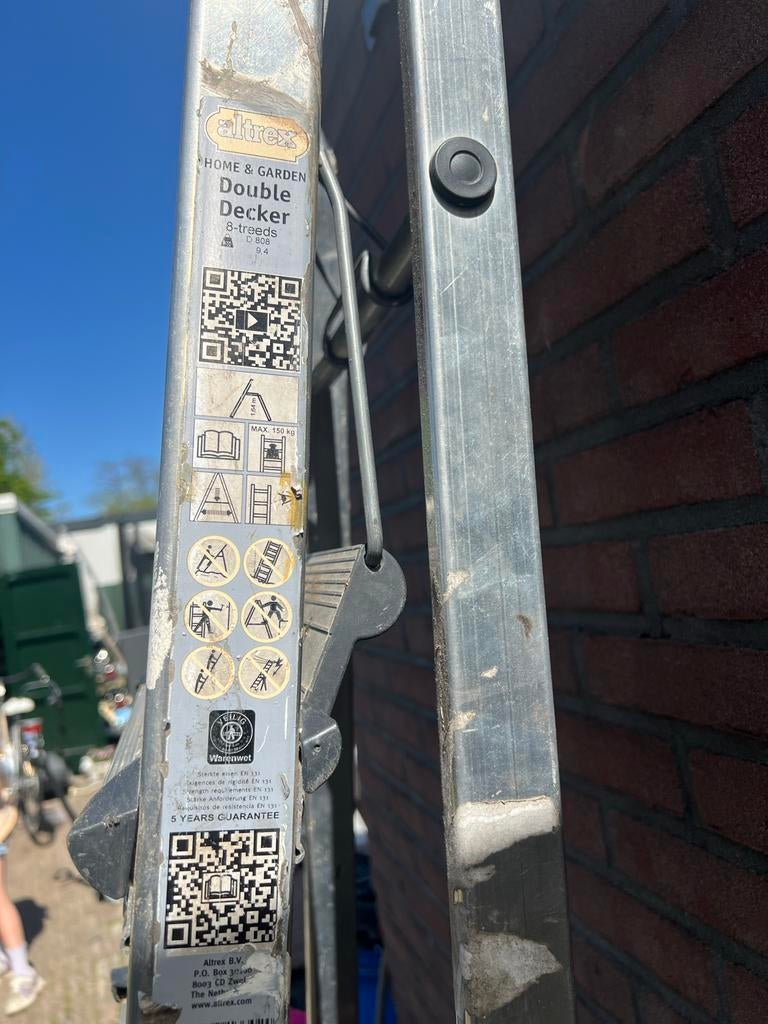 Altrex Double Decker Ladder - 8 treden, Gebruikt, Trap, Ophalen of Verzenden, Opvouwbaar of Inschuifbaar