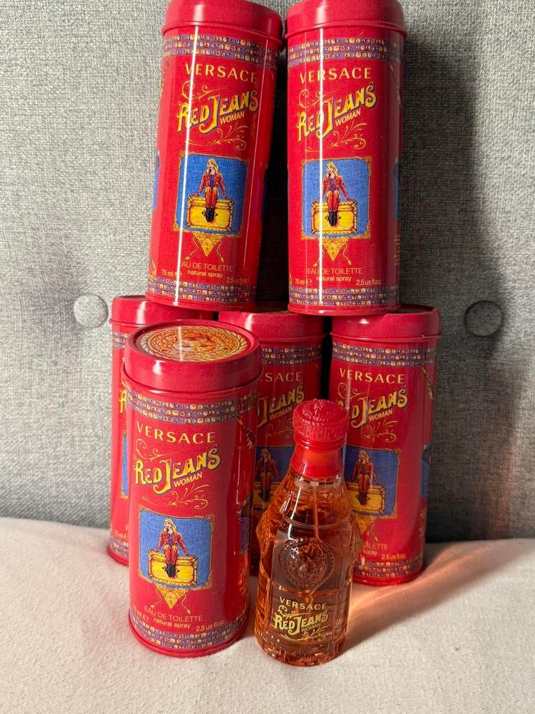 Partij 6 Stuks Versace Red Jeans EDT, Ophalen of Verzenden, Nieuw, Parfumfles