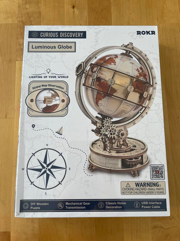 ROKR Luminous Globe Houten Puzzel met Licht, 1:50 of kleiner, Overige typen, Nieuw, Ophalen