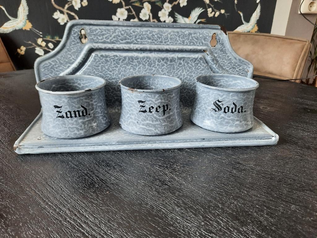 Zand, zeep, soda setje, Ophalen