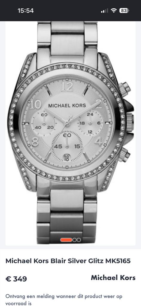 Super mooi Michael  kors horloge, Sieraden, Tassen en Uiterlijk, Horloges | Dames, Ophalen of Verzenden, Zo goed als nieuw, Staal