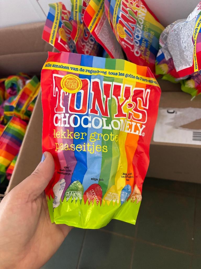 Tony's Chocolonely Paaseitjes Mix 16 Zakjes Chocolade, Ophalen of Verzenden