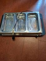 Elektrische Warmhoudplaat met 3 RVS Bakken, Ophalen, Gebruikt, 4 t/m 7 personen