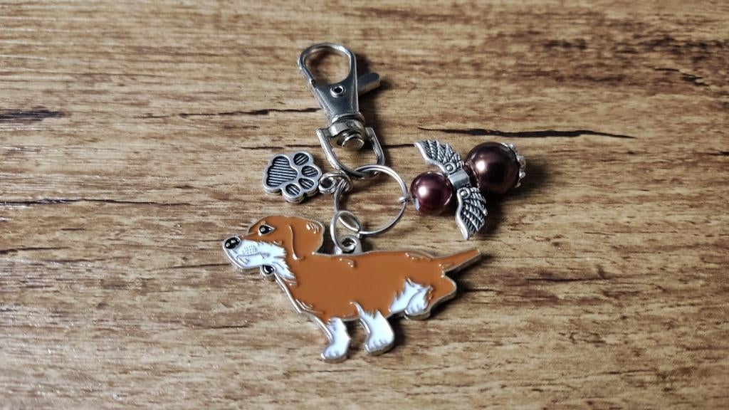 Tashanger groot Ruwharige Teckel bruin emaille Lucky angel, Verzenden, Nieuw, Overige kleuren, Handtas