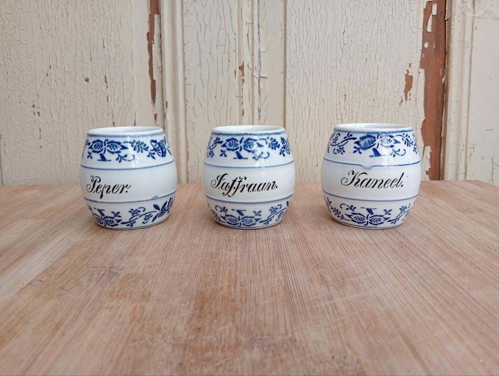 Set van 3 keramiek kruidenpotjes, Antiek en Kunst, Antiek | Keramiek en Aardewerk, Ophalen of Verzenden