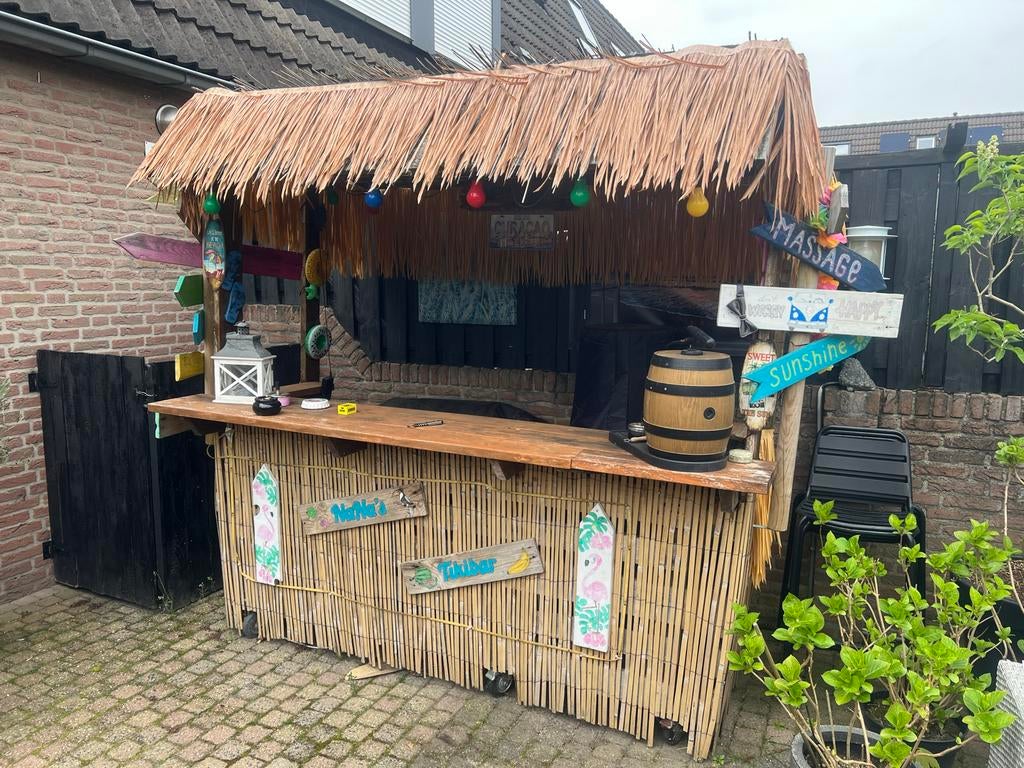 Tiki bar met rieten dak, Huis en Inrichting, Barren, Ophalen of Verzenden, Gebruikt