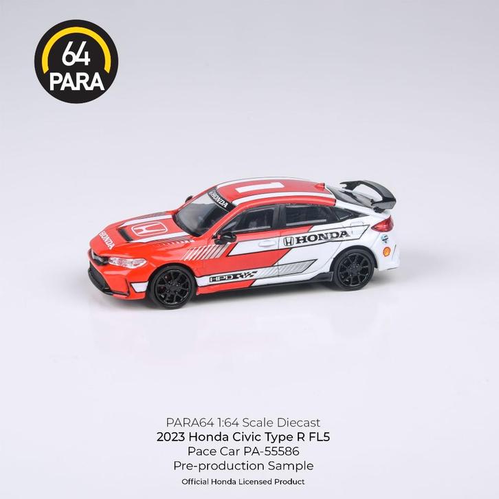 2023 Honda Civic Type R FL5 van 64 Para 1/64 Red Pacecar, Hobby en Vrije tijd, Modelauto's | Overige schalen, Nieuw, Auto, Ophalen of Verzenden
