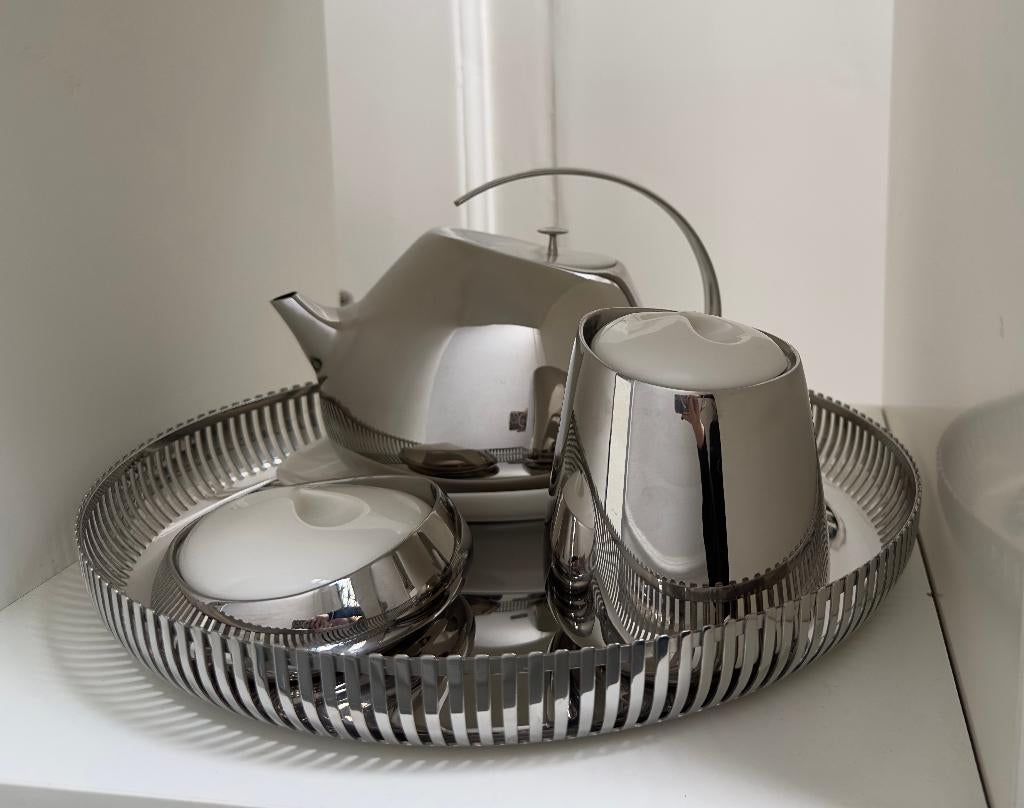 Georg Jensen koffie- / theeset met dienblad – Deens design, Ophalen, Overige materialen, Overige stijlen, Overige typen