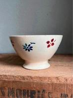 Antieke spoelkom rood blauwe bloem, Ophalen of Verzenden