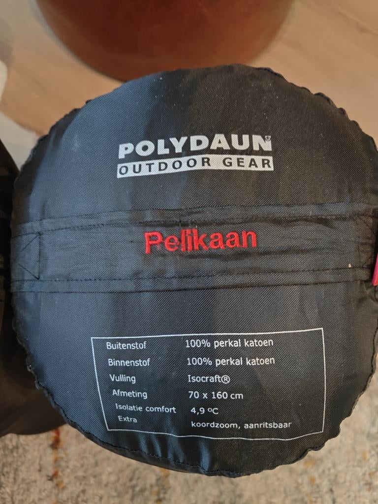 2x Polydaun Pelikaan percal katoen kinderslaapzak izgst, Caravans en Kamperen, Ophalen of Verzenden, Zo goed als nieuw