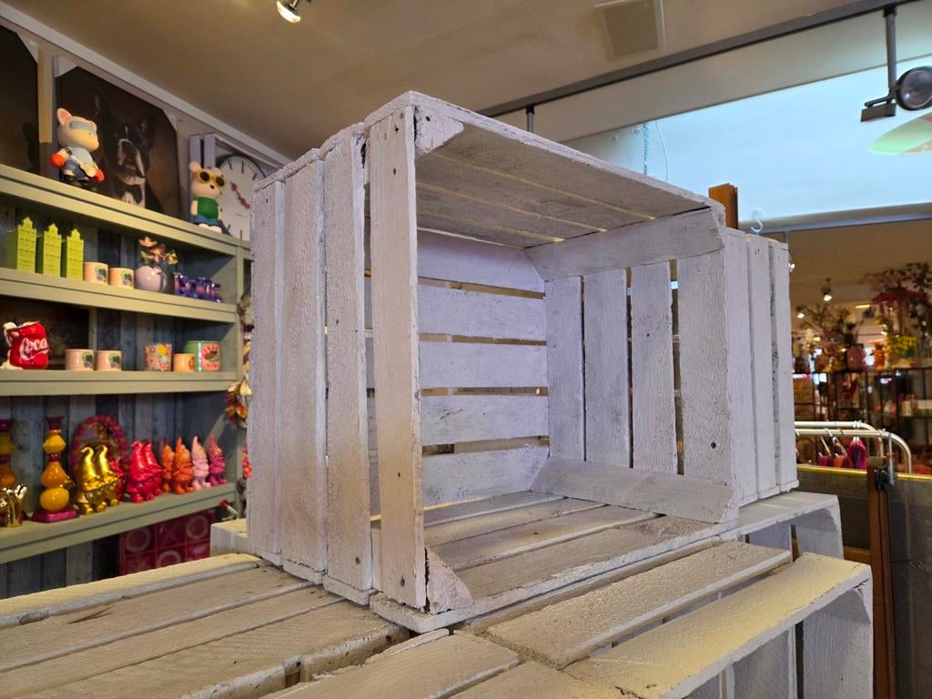 Witte appelkrat / fruitkist, Doe-het-zelf en Verbouw, Ophalen, Gebruikt, Minder dan 35 cm, Minder dan 40 cm