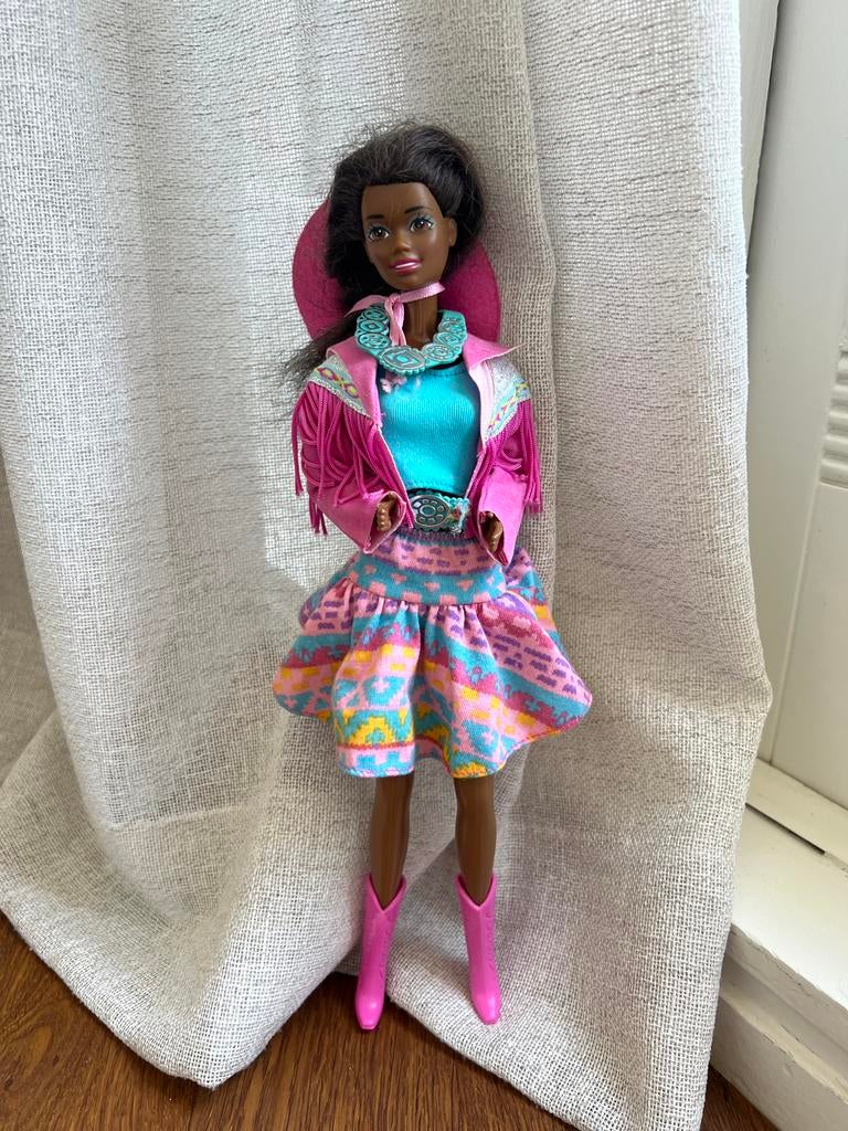 Western Fun Christie Barbie 1989 Mattel, Ophalen of Verzenden, Gebruikt, Barbie