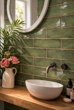 Groene badkamertegels - handvormtegels groen - groene tegels, Verzenden, Nieuw