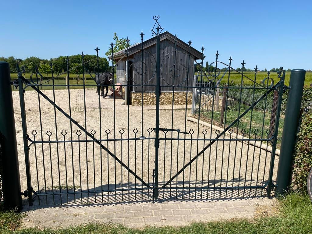 Ijzeren poort gegalvaniseerd, Tuin en Terras, Ophalen of Verzenden, Zo goed als nieuw, IJzer, 200 cm of meer