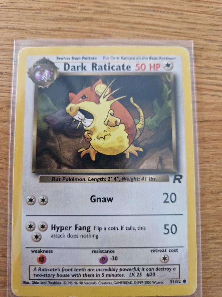 Dark Raticate - Rocket Set - Pokémon Kaart, Ophalen of Verzenden, Gebruikt, Losse kaart