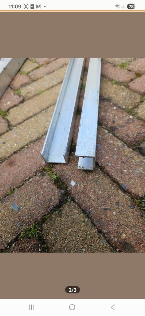 U profielen. Aluninium 6 meter, Ophalen, Aluminium