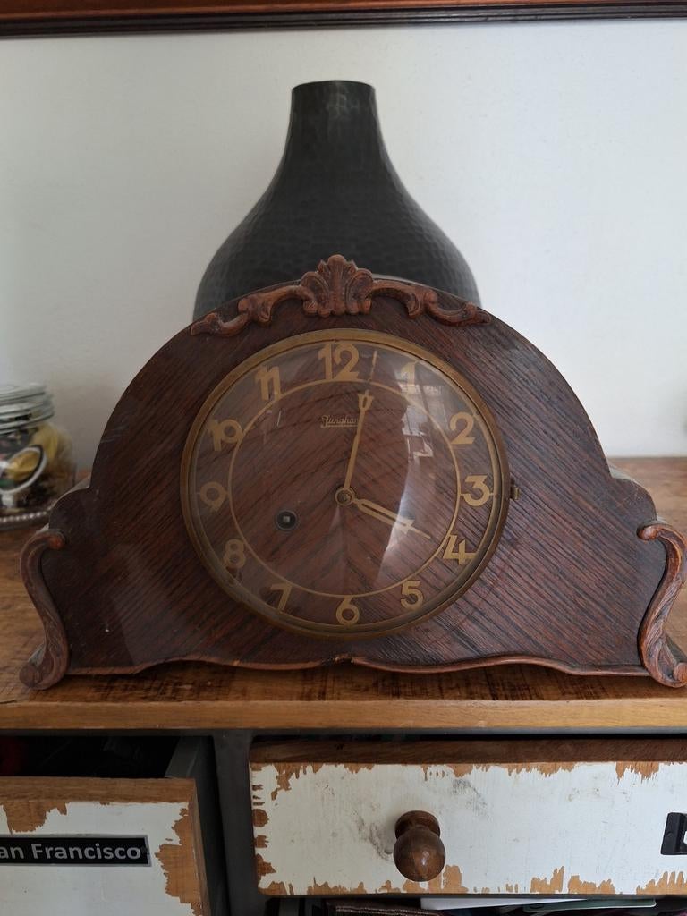 Antieke Junghans Schouwklok niet werkend, Antiek en Kunst, Antiek | Klokken, Ophalen