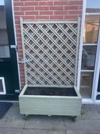 Bloembak plantenbak met trellis en wieltjes, Tuin en Terras, Bloembakken en Plantenbakken, Ophalen, Zo goed als nieuw, Balkon