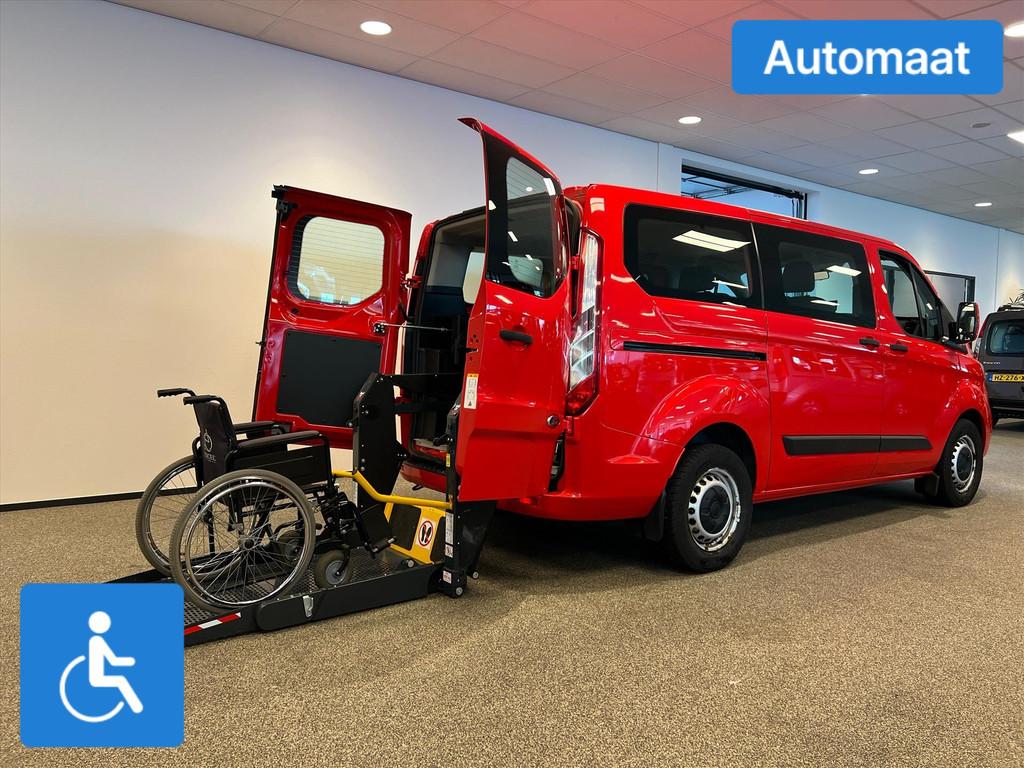 Ford Transit Custom L1H1 Rolstoelbus Automaat, Auto's, Bestelauto's, Automaat, 12 maanden, Zwart, 4 cilinders