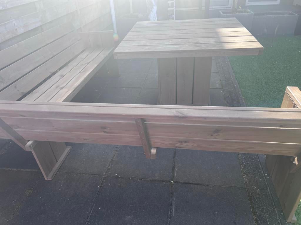 SENS-LINE Hoekbank Toulouse en tafel (nieuwpr €588 Hornbach), Ophalen, Gebruikt, Rechthoekig, Hout