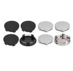 60mm naaf Doppen Set (4 stuks) – Zwart & Zilver – Nieuw, Ophalen of Verzenden, Nieuw