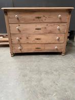 Antiek XL grenen kast, ladenkast, Ophalen, Gebruikt, 100 tot 150 cm, 3 of 4 laden