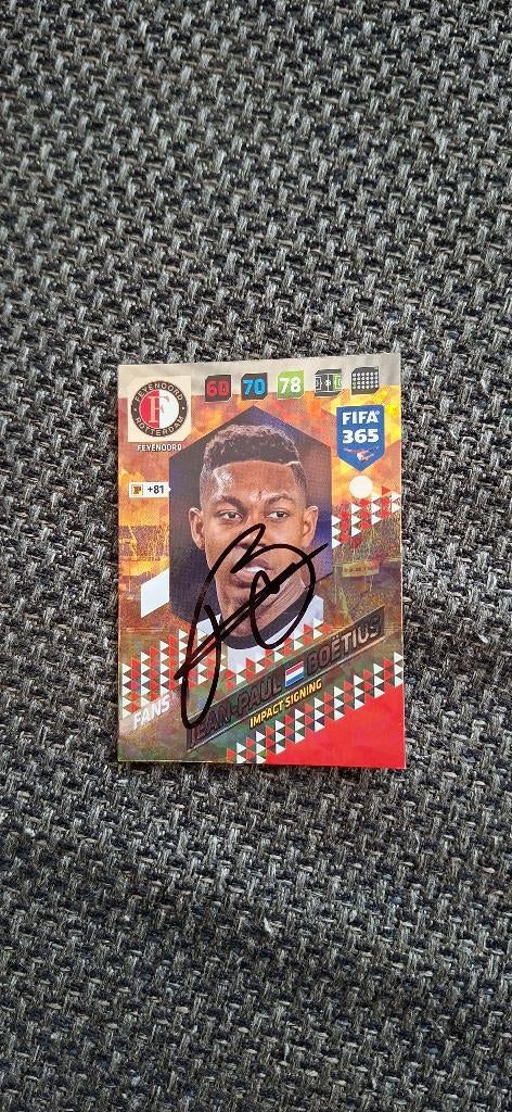 Panini trading card met handtekening; JP Boetius Feyenoord, Ophalen of Verzenden, Nieuw, Feyenoord, Spelerskaart