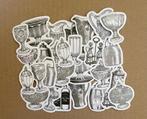 Vintage kannen, kruiken, glazen stickers, Verzenden, Nieuw, Meerdere stickers