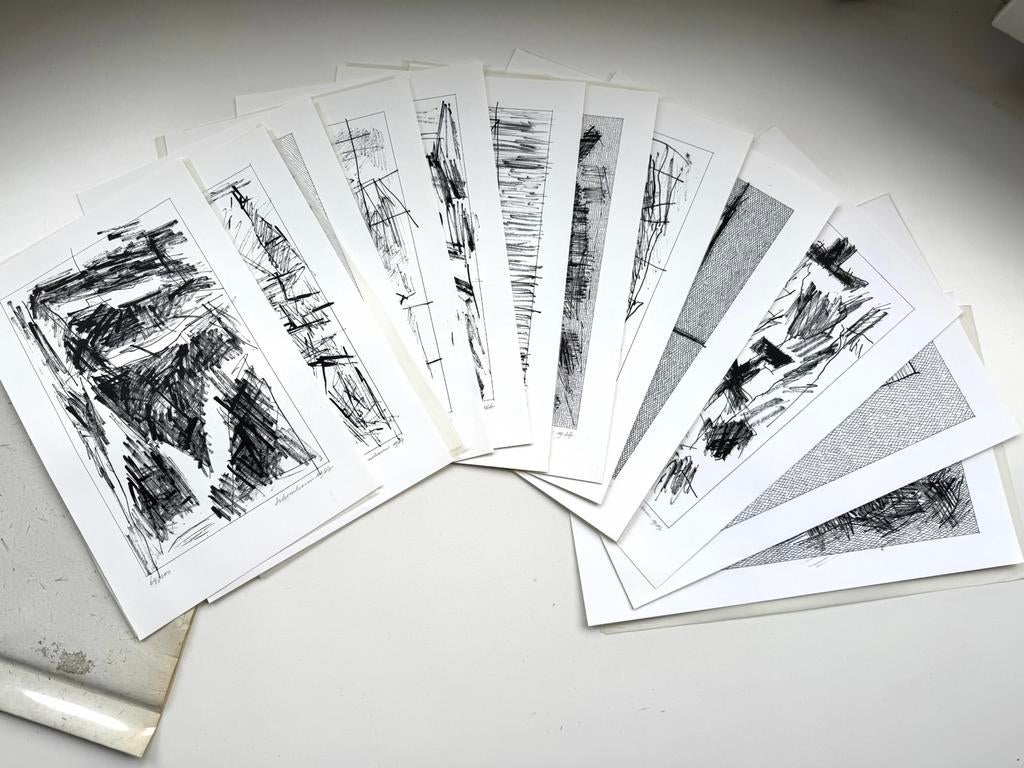 Jan Schoonhoven complete map 12 werken, Antiek en Kunst, Ophalen of Verzenden