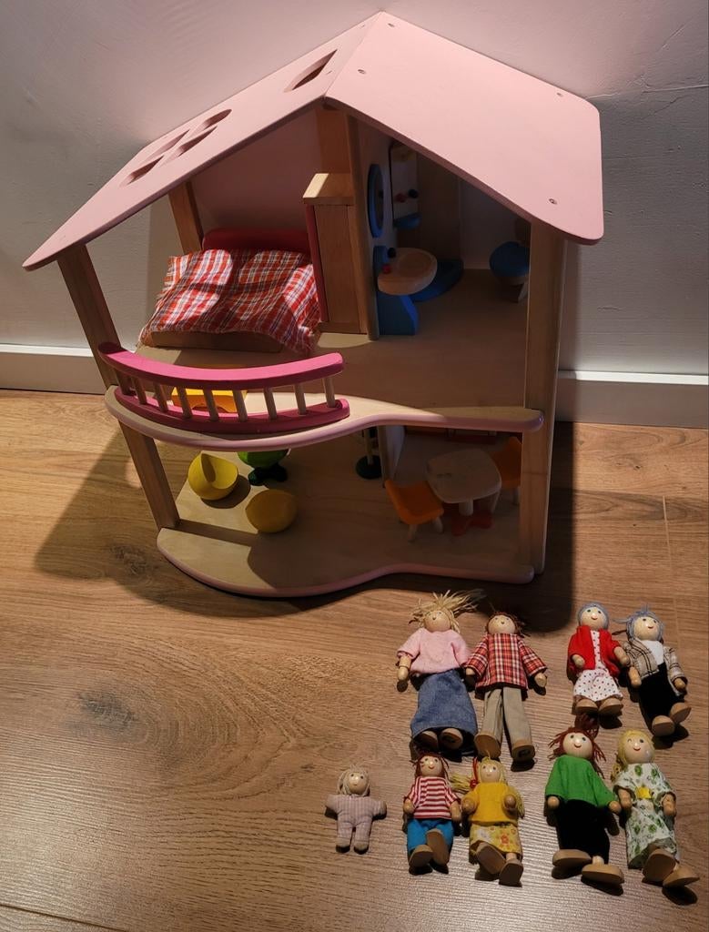 Houten poppenhuisje, Ophalen, Gebruikt, Poppenhuis