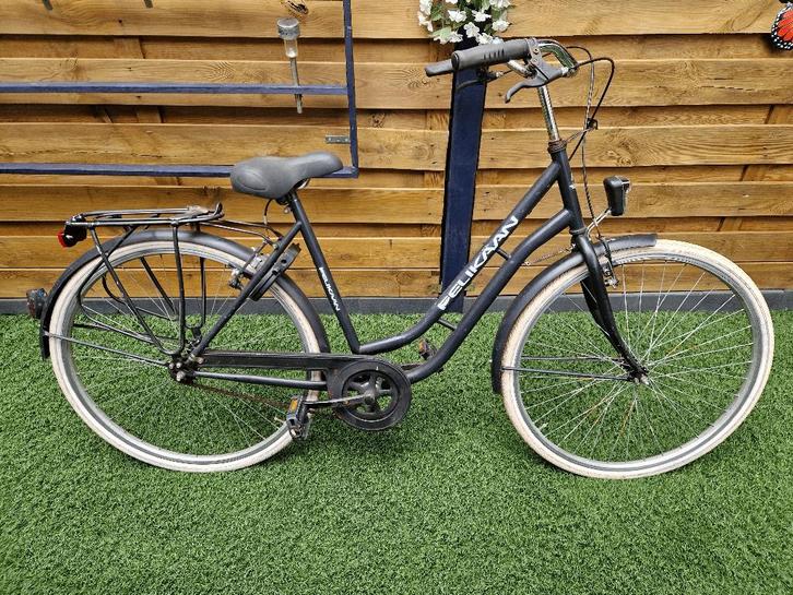 Omafiets Pelikaan, Fietsen en Brommers, Fietsen | Dames | Omafietsen, Gebruikt, 50 tot 53 cm, Handrem, Ophalen